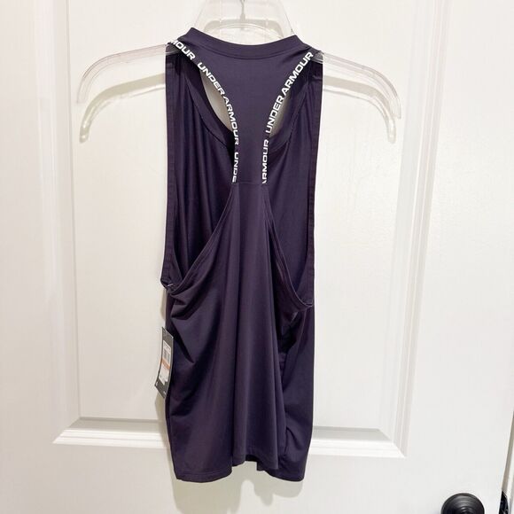 Under Armour Knockout Tank Purple White Logo Spellout Lightweight Size Small New - Picture 2 of 8